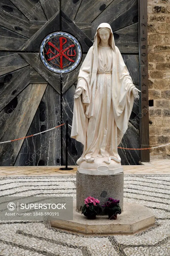 Statue of Mary, Church of the Annunciation, Nazareth, Israel, Middle East