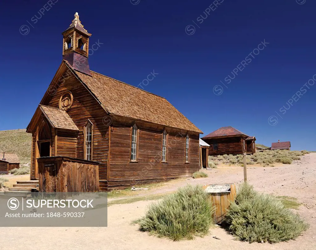 Methodist Church, ghost town of Bodie, a former gold mining town, Bodie State Historic Park, California, United States of America, USA