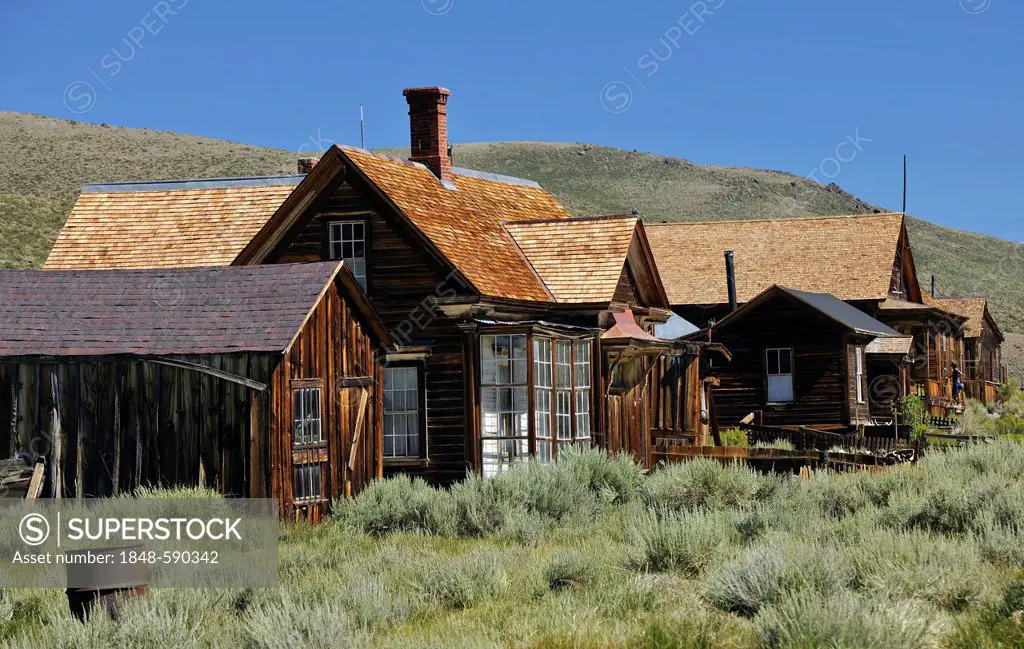 Donnelly and Seiler Houses, ghost town of Bodie, a former gold mining town, Bodie State Historic Park, California, United States of America, USA