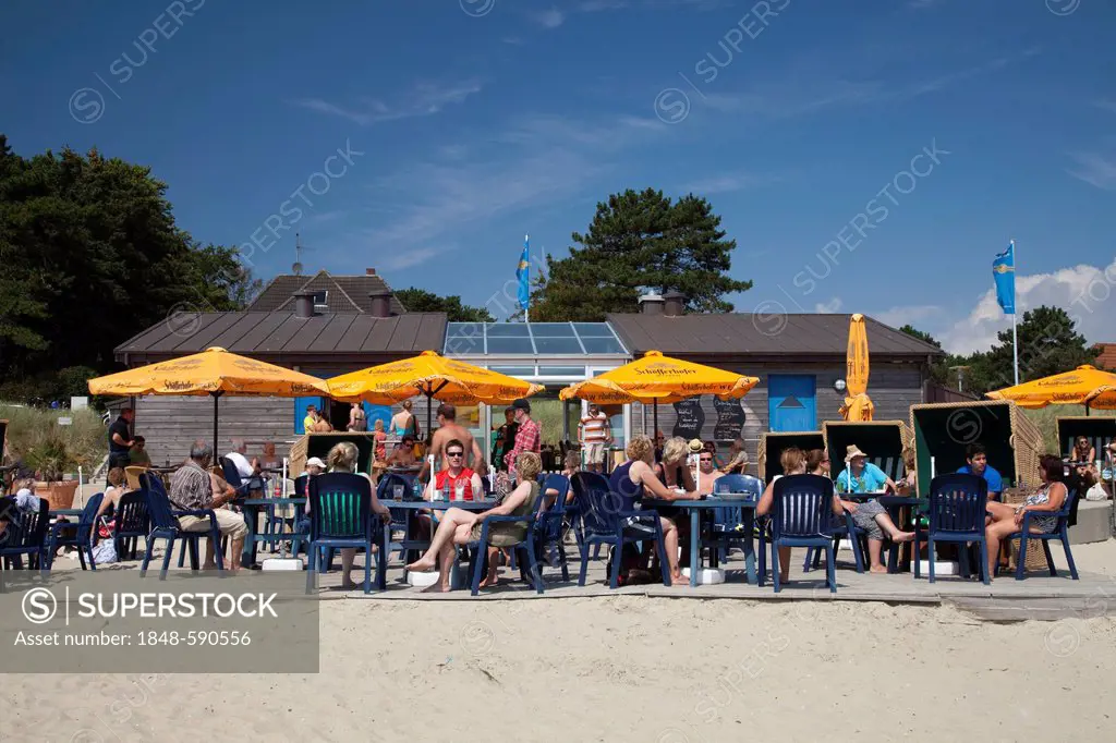 Beach cafe, Wyk auf Foehr, Foehr Island, North Sea, North Frisia, Schleswig-Holstein, Germany, Europe