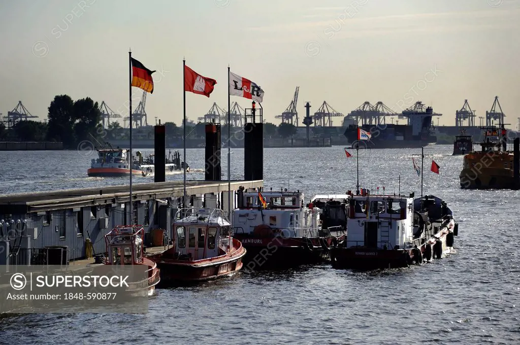 Overlooking the Port of Hamburg, Hanseatic City of Hamburg, Germany, Europe
