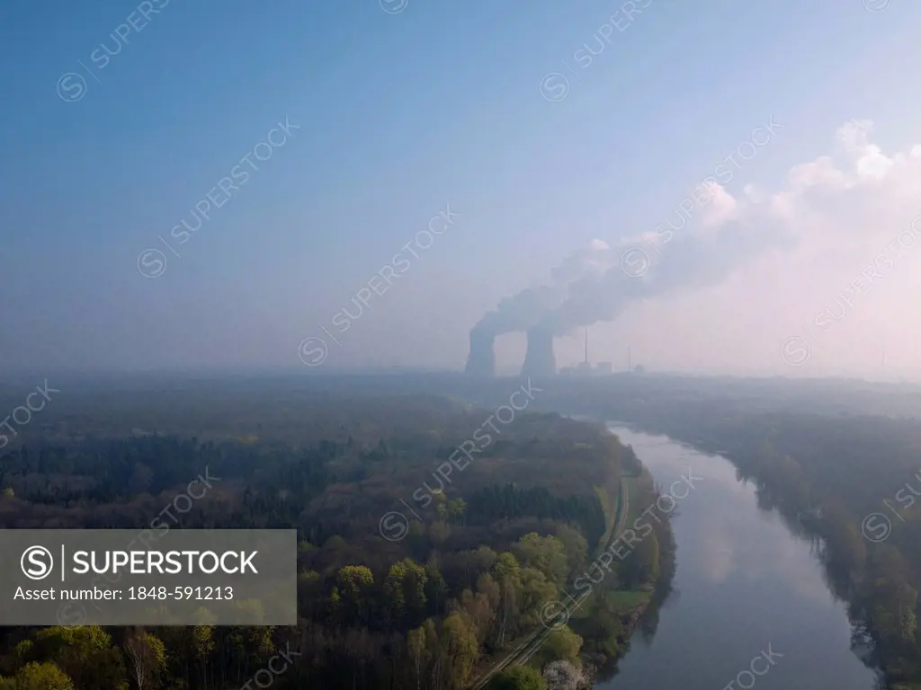Gundremmingen Nuclear Power Plant, Danube, Swabia, Bavaria, Germany, Europe