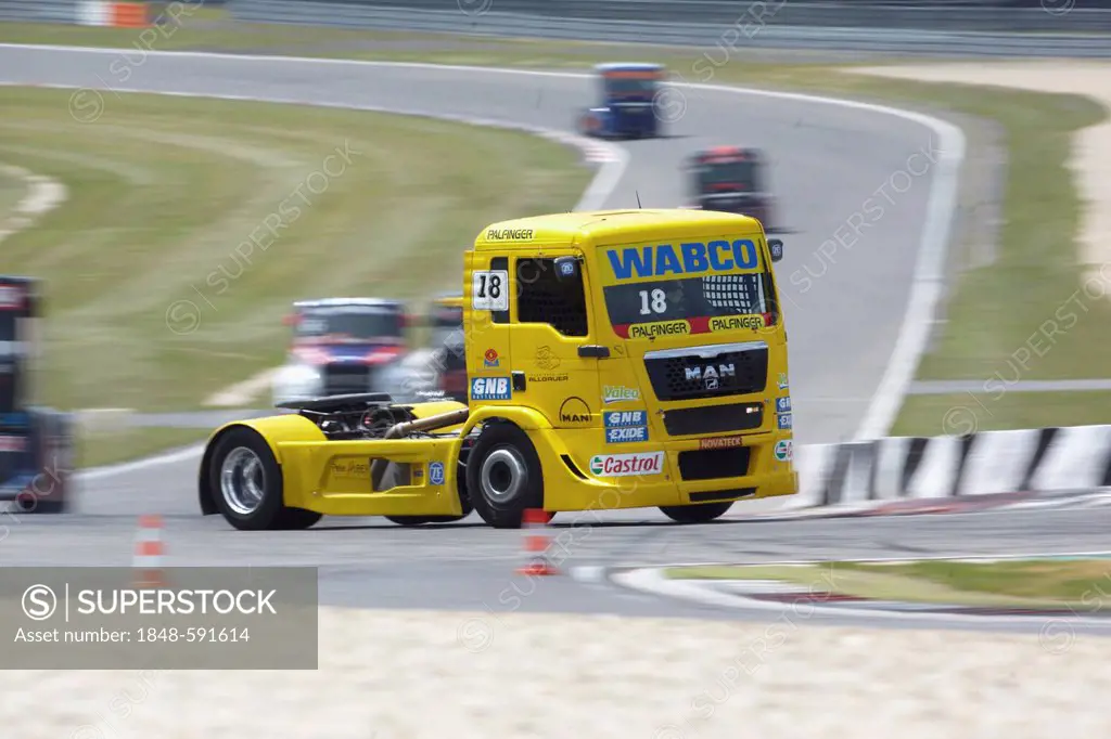 Race trucks at the Truck Grand Prix on the Nuerburgring race track, Rhineland-Palatinate, Germany, Europe