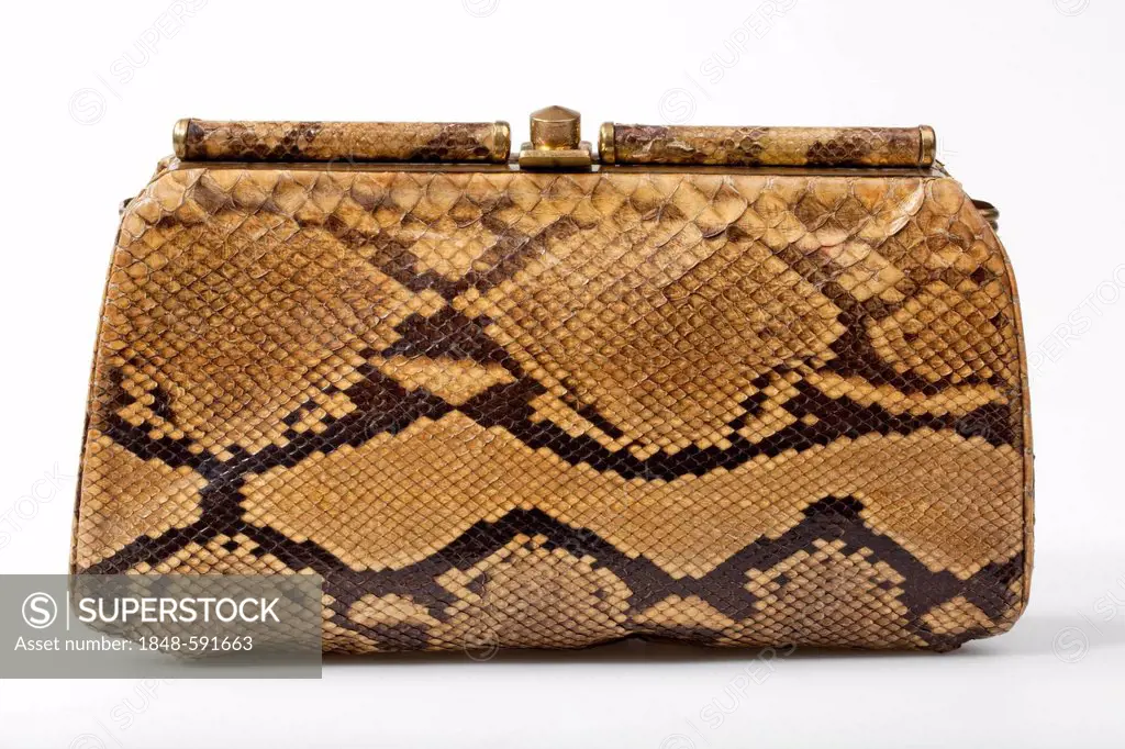 Vintage ladies' handbag made of genuine snakeskin