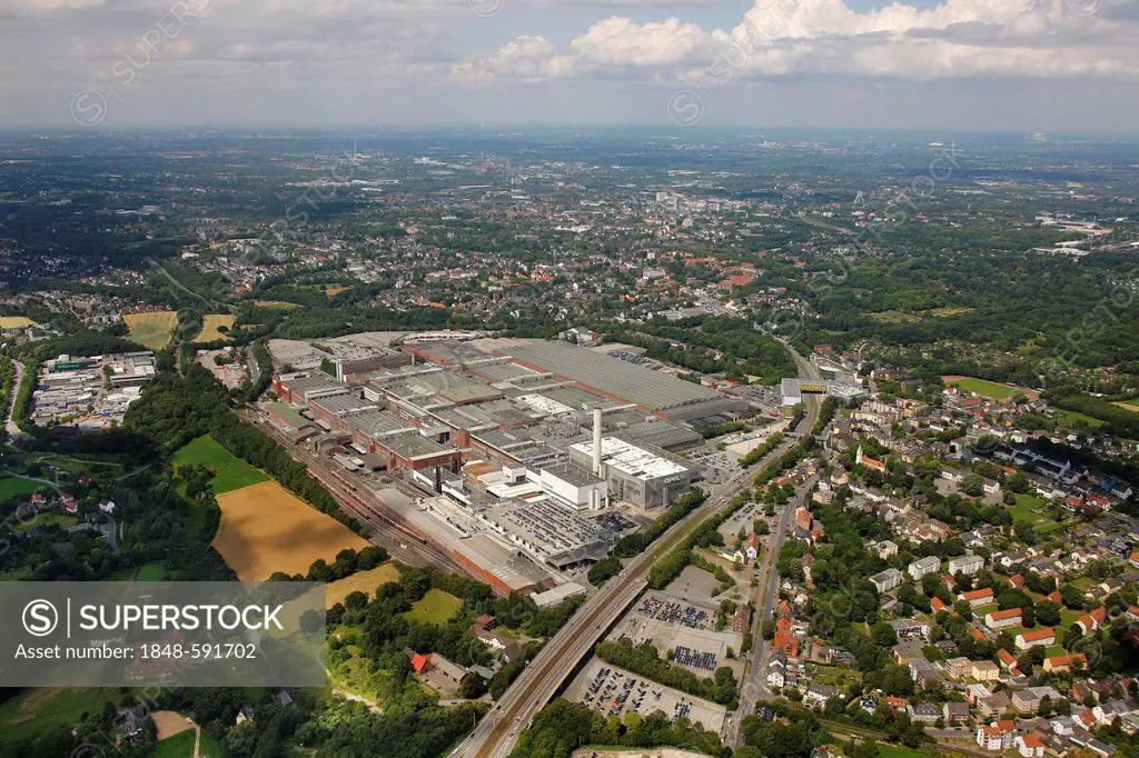 Aerial view, Opel Werk 1, car production plant, Bochum, Ruhr Area, North Rhine-Westphalia, Germany, Europe