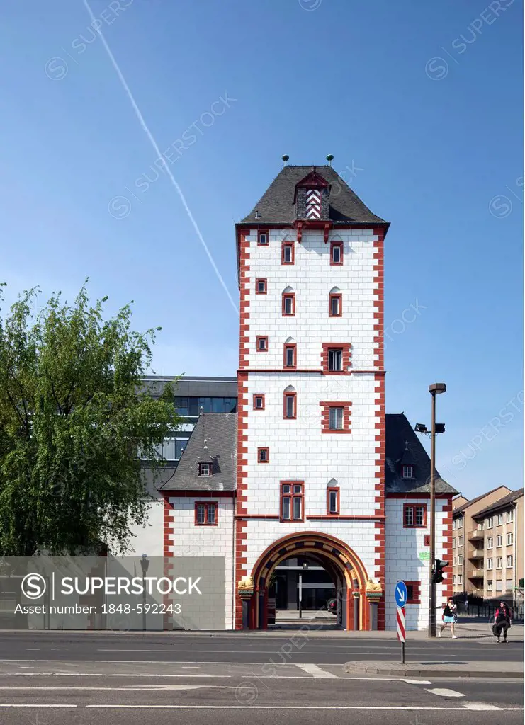Eisenturm tower of the medieval city walls, Mainz Art Society, Mainz, Rhineland-Palatinate, Germany, Europe, PublicGround
