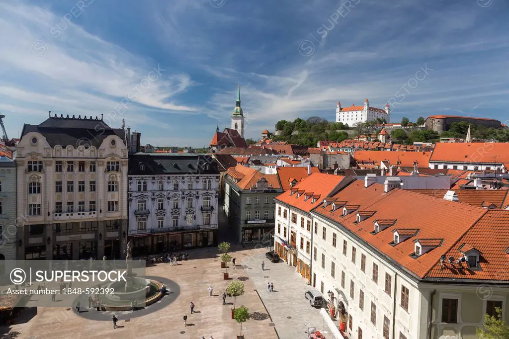 Main square of the Old Town of Bratislava, Slovak Republic, Europe