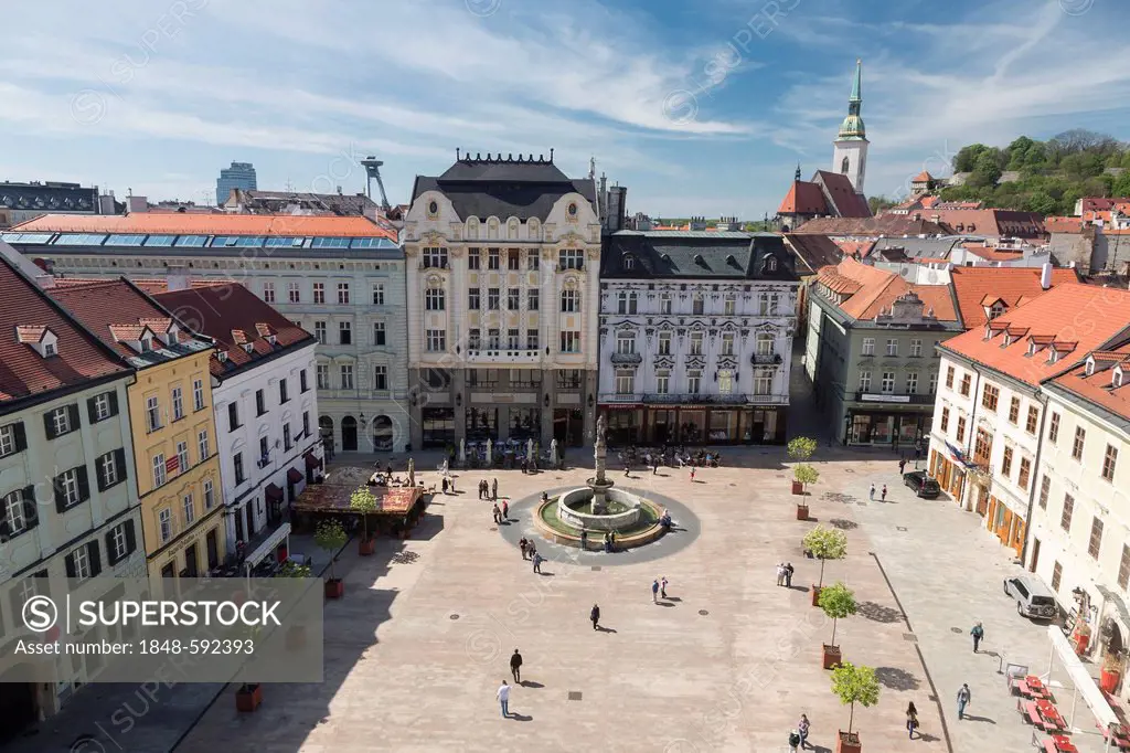 Main square of the Old Town of Bratislava, Slovak Republic, Europe