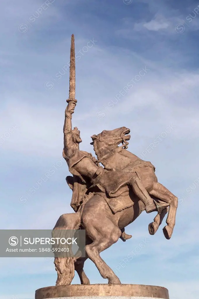 Equestrian statue of Sventopluk at Bratislava Castle, Bratislavský Hrad, Bratislava, Slovak Republic, Europe