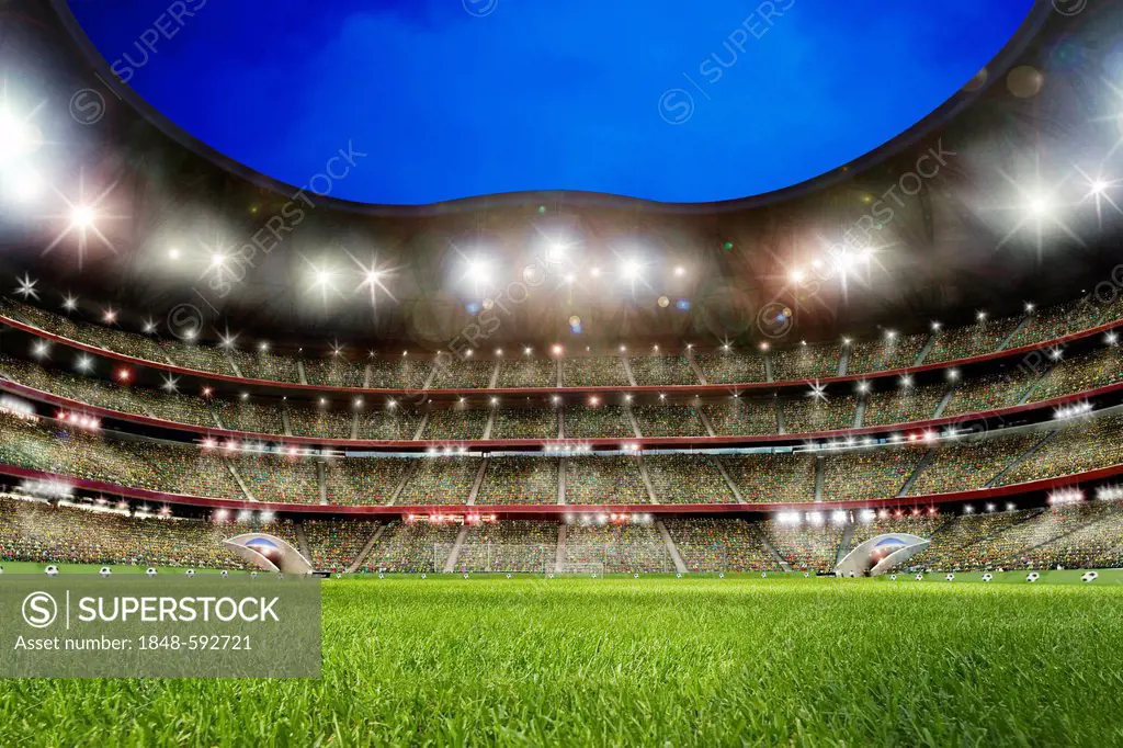 Soccer stadium, lawn