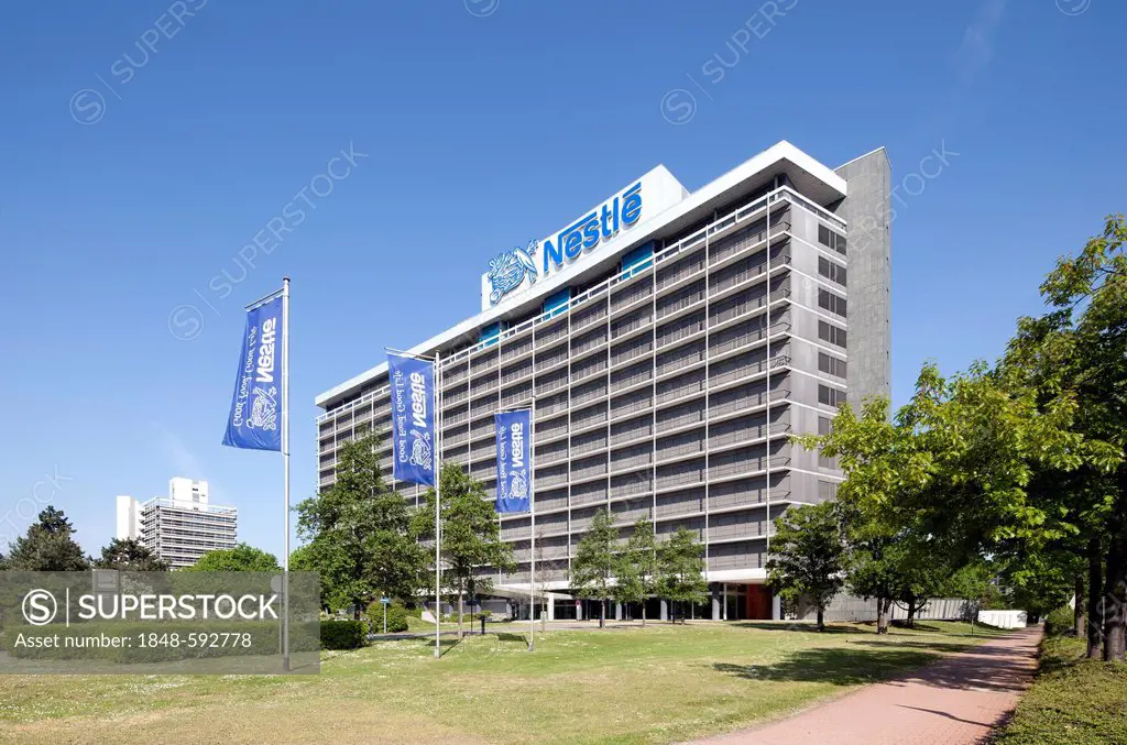 Nestle office building, Buerostadt Niederrad business park, Frankfurt am Main, Hesse, Germany, Europe, PublicGround