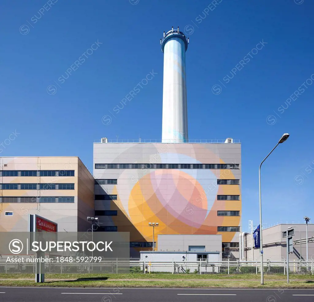 Niederrad combined heat and power station, Frankfurt am Main, Hesse, Germany, Europe, PublicGround