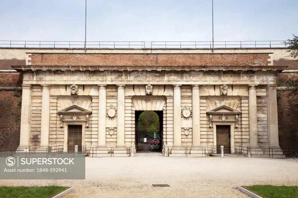 Porta Palio, city gate, Verona, Veneto, Italy, Europe, PublicGround