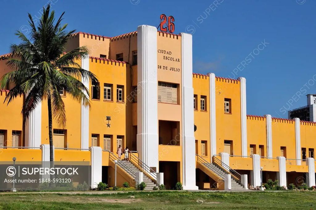 Moncada Barracks, now school centre and historical museum; the fight of revolutionaries around Fidel Castro against the Batista regime commenced here ...