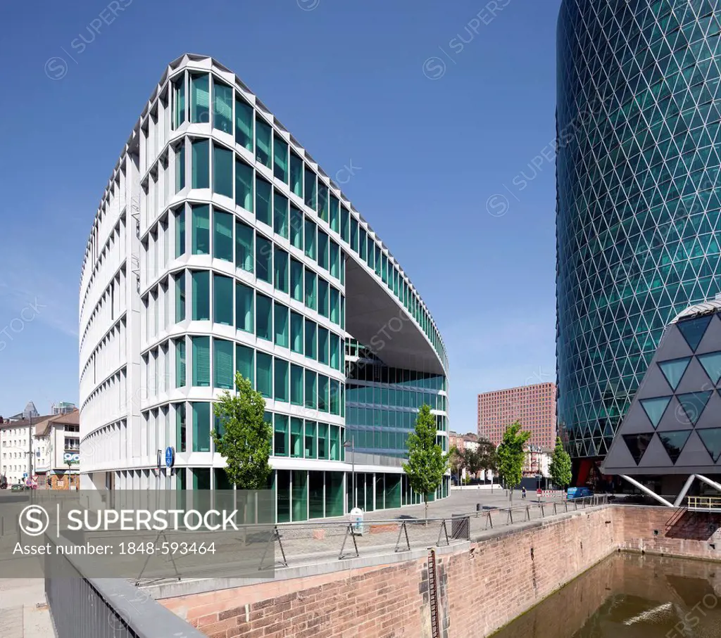 Office buildings with Westhafen-Haus and Westhafen-Tower, Westhafen, Frankfurt am Main, Hesse, Germany, Europe, PublicGround