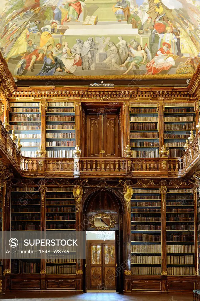 Philosophical Hall of the library, Strahov Abbey, Czech Republic, Europe