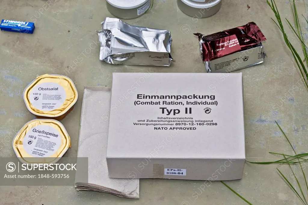 Food, rations, ration pack for one person, Bundeswehr Federal Armed Forces