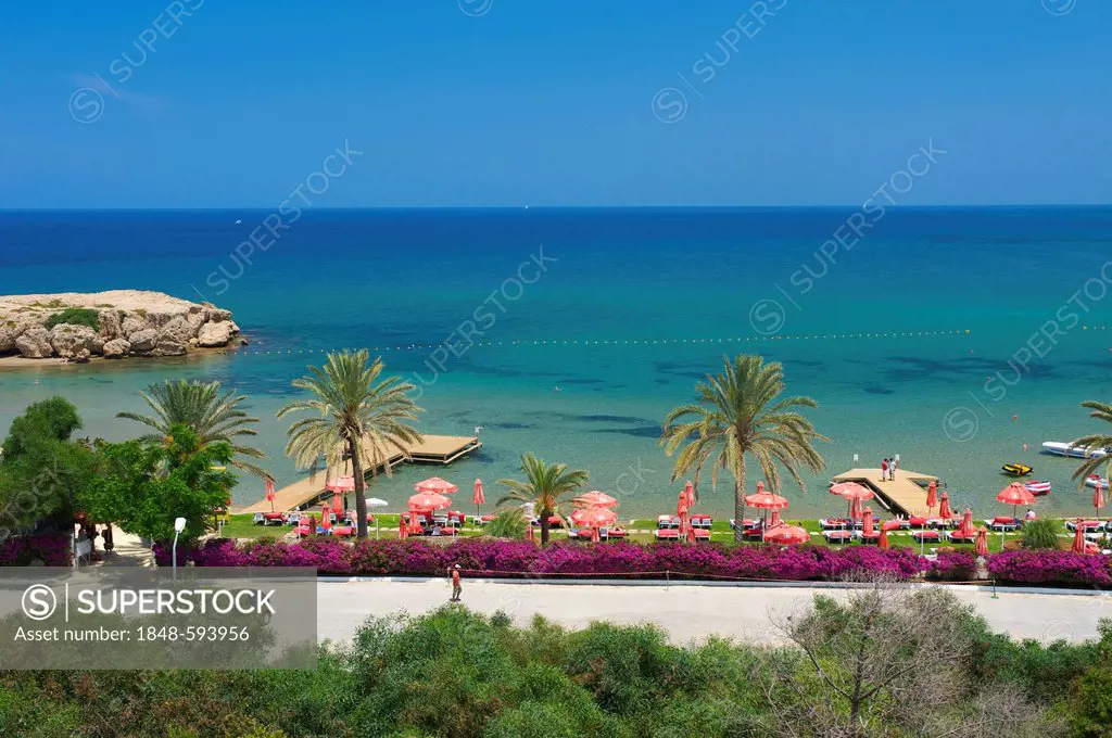 Beach west of Girne, Keryneia, Northern Cyprus, Cyprus