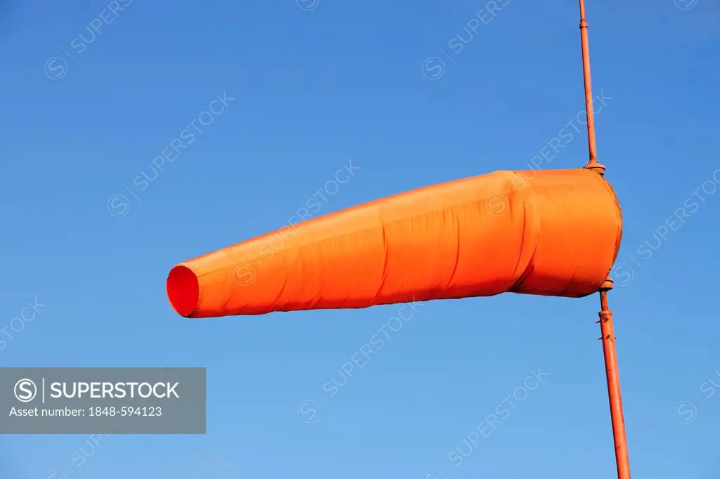Inflated wind sock showing a storm