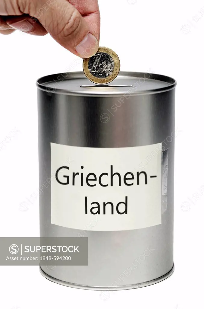 Collections tin for Greece, symbolic image for EU support for Greece