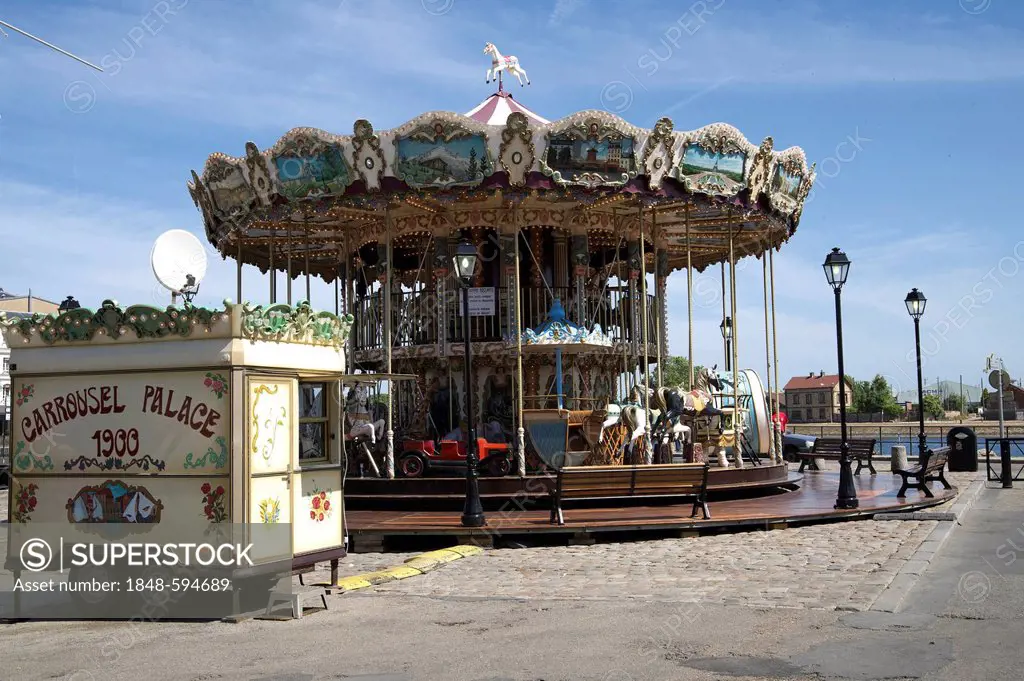 Carousel from 1900, Honfleur, Normandy, France, Europe