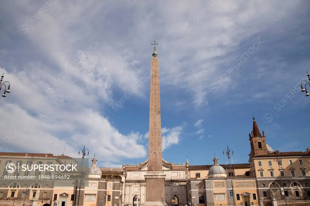 Obelisk in Piazza del Popolo, Rome, Italy, Europe