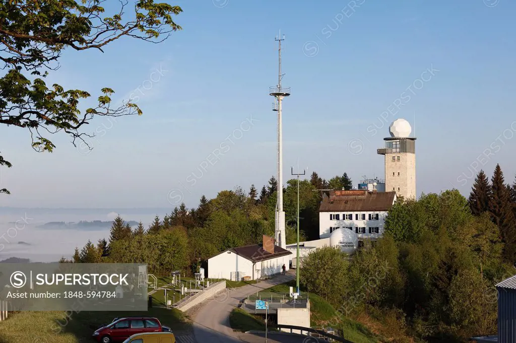 Weather station, German Weather Service, Mt. Hoher Peissenberg or Hohenpeissenberg, Pfaffenwinkel, Upper Bavaria, Bavaria, Germany, Europe