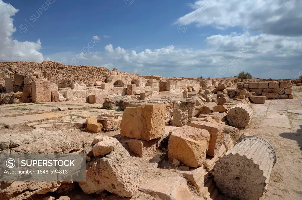Ruins of the Roman town of Gigthis, Giktis, southern Tunisia, Maghreb, North Africa, Africa