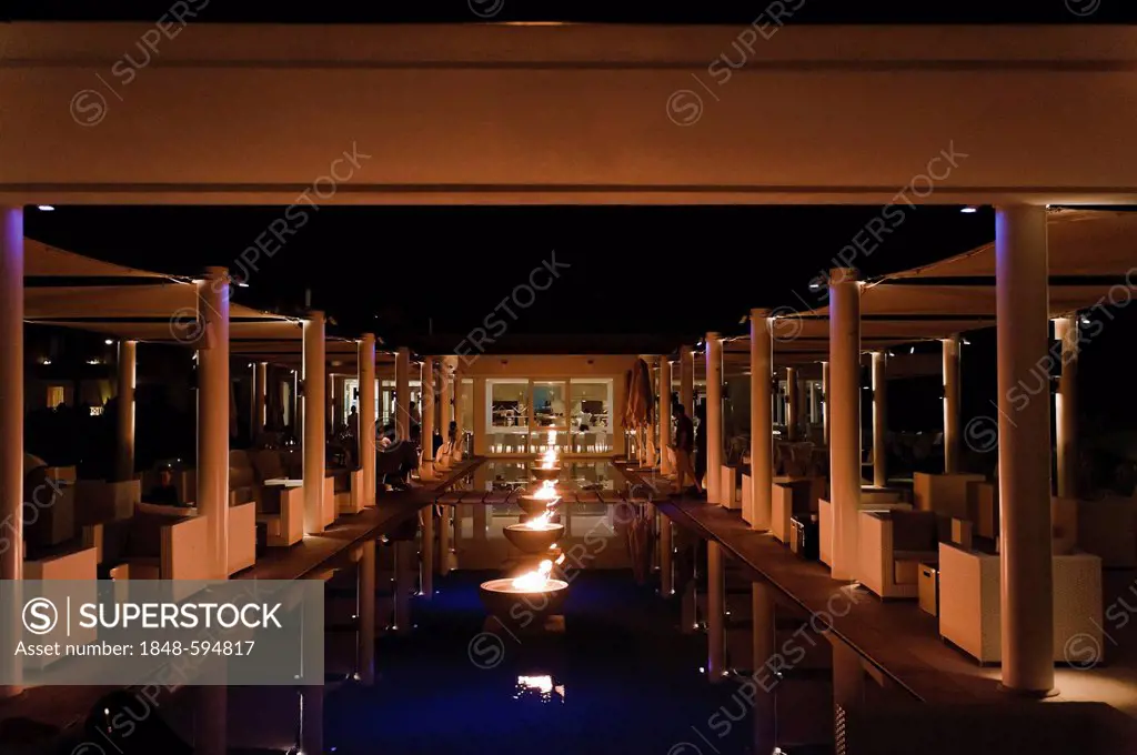 Bar at night, Hotel Radisson Blu, Djerba, Tunisia, Maghreb, North Africa, Africa