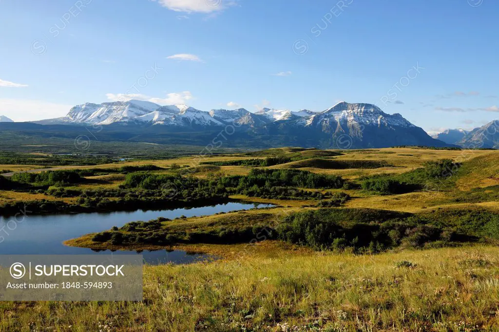 Where the prairie meets the Rocky Mountains, Waterton Lakes National Park, Alberta, Canada