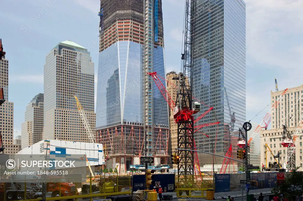 Construction site at Ground Zero, June 2011, Manhattan, New York, USA, America