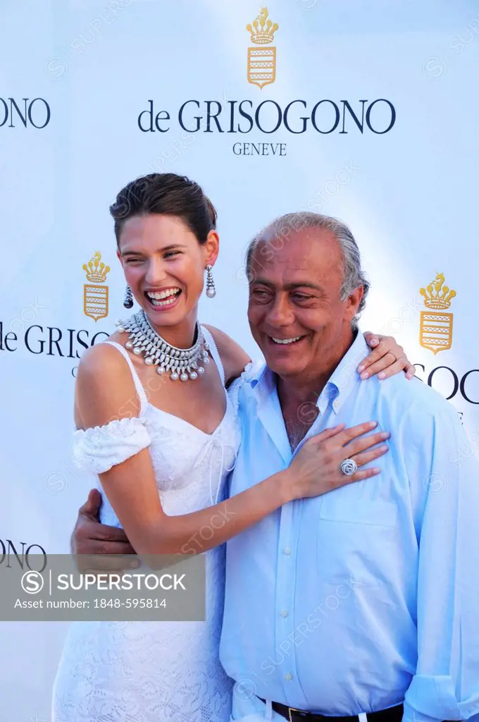 Model Bianca Balti posing with Fawaz Gruosi, the owner of De Grisogono at the Martinez Hotel, 64th International Film Festival in Cannes, France, Euro...