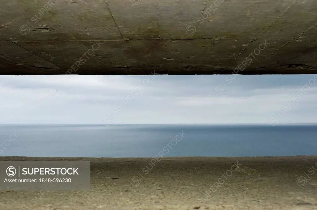 Atlantic Wall, D-Day, view from a German command post on the English Channel, Longues sur Mer, Normandy, France, Europe