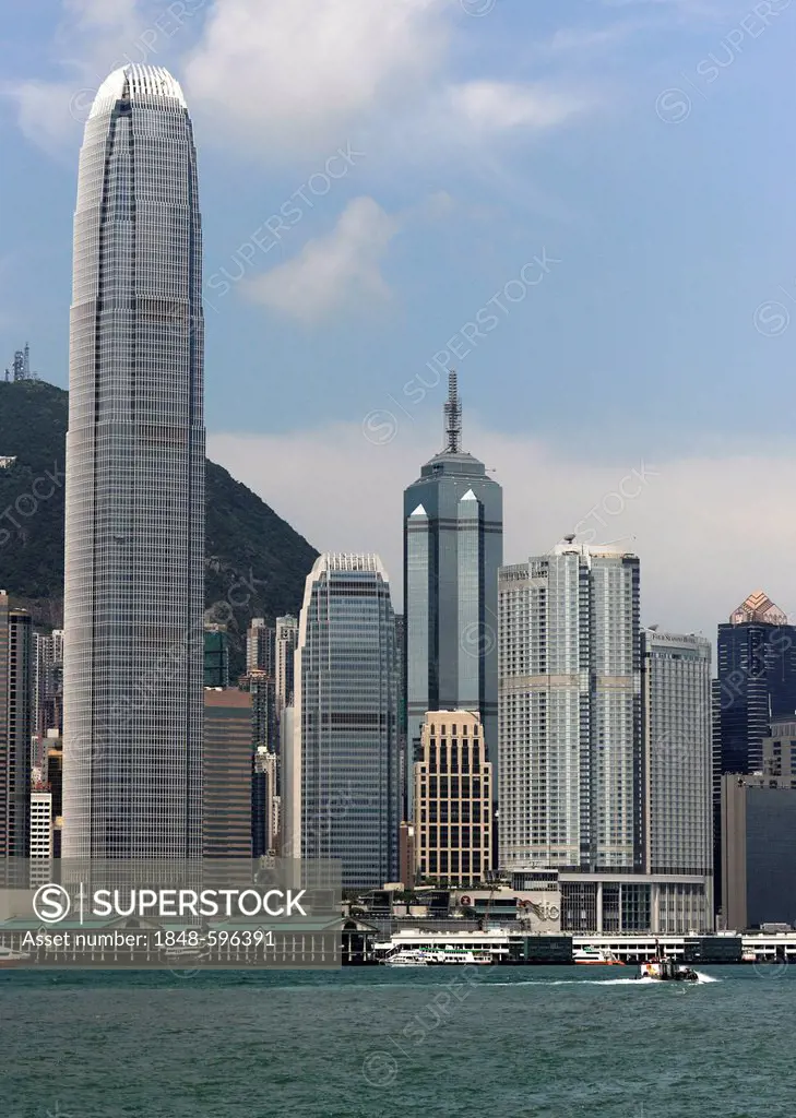 Skyline with IFC Tower, Hong Kong, China, Asia