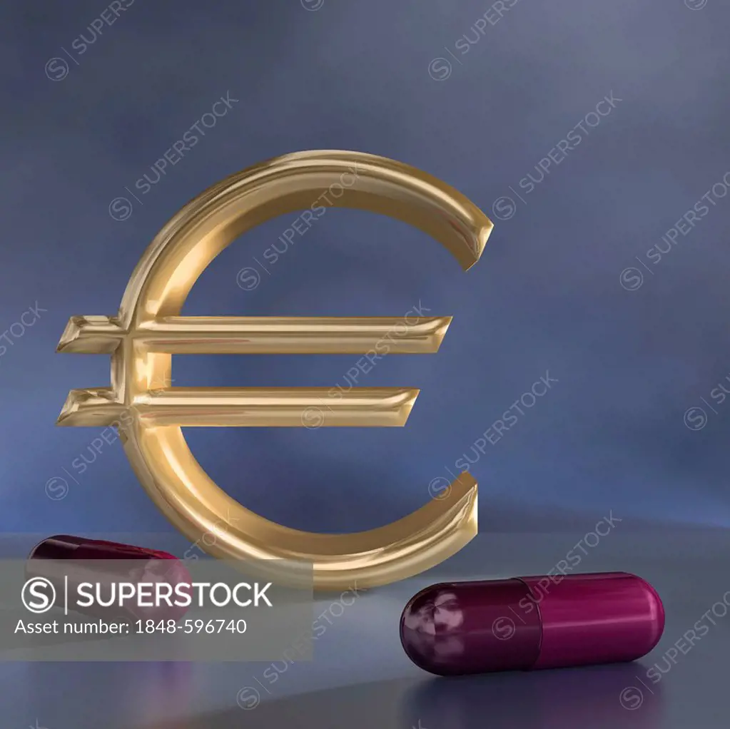 Euro symbol and pills