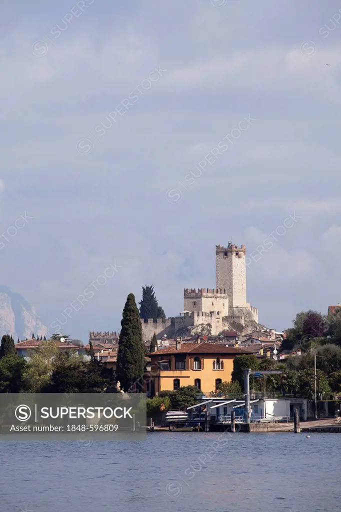 Castello Scaligero castle, Scaliger Castle, Lake Garda, Malcesine, Veneto, Italy, Europe, PublicGround
