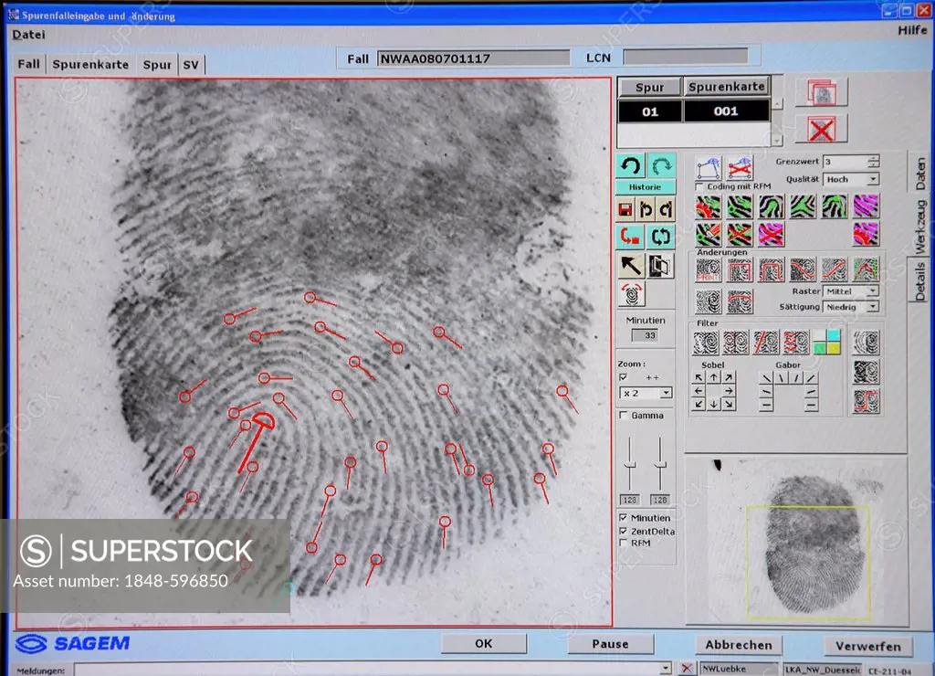 Kriminaltechnisches Institut, KTI, Forensic Science Institute, fingerprinting, analysis of fingerprinting traces, comparison to traces with the AFIS d...