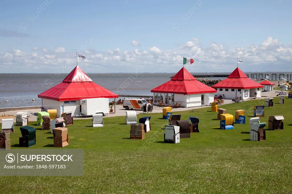 Grassy beach, Cuxhaven, Lower Saxony, North Sea, Germany, Europe, PublicGround
