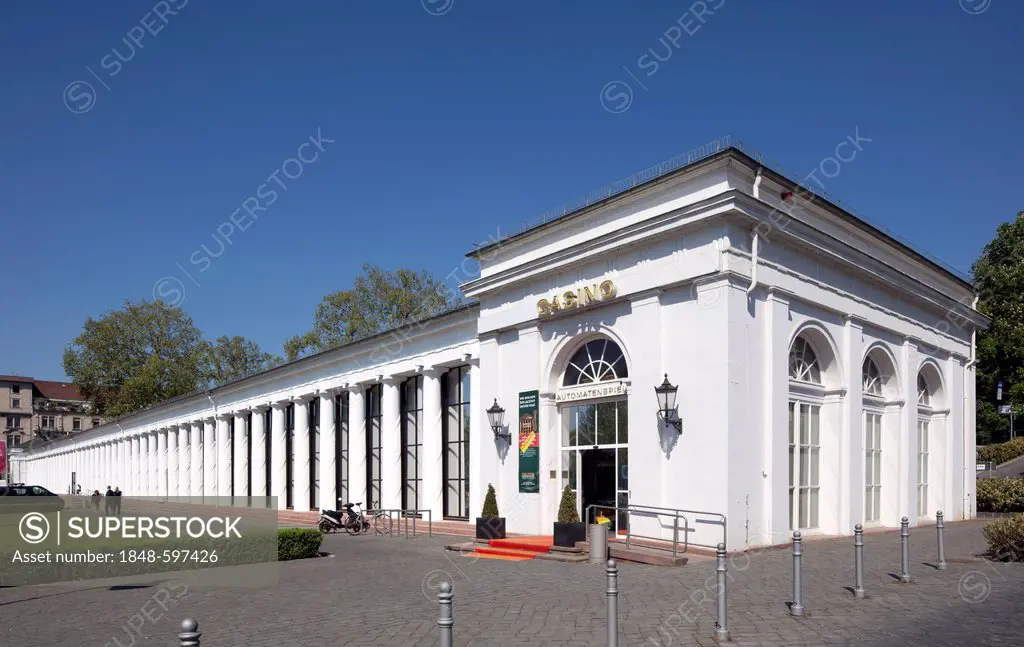 Kurhaus spa colonnades, Bowling Green, Wiesbaden, Hesse, Germany, Europe, PublicGround