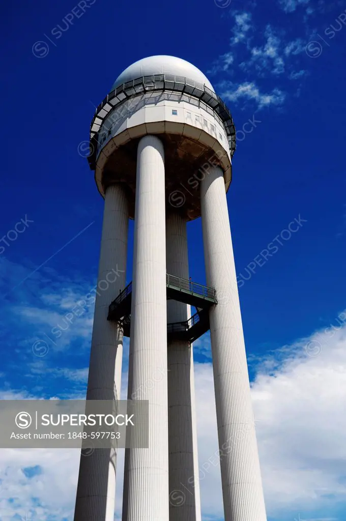 Water reservoir tower on the disused Berlin Tempelhof Airport, Berlin, Germany, Europe