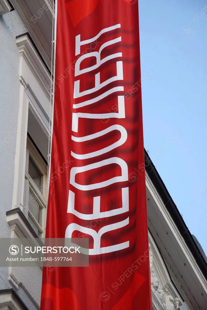 Banner labelled Reduziert, German for Reduced, Sale