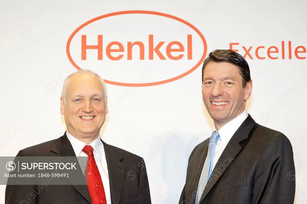 Lothar Steinebach, left, Chief Financial Officer, CFO, and Kasper Rorsted, right, Chief Executive Officer, CEO, of Henkel AG & Co.KG during the financ...