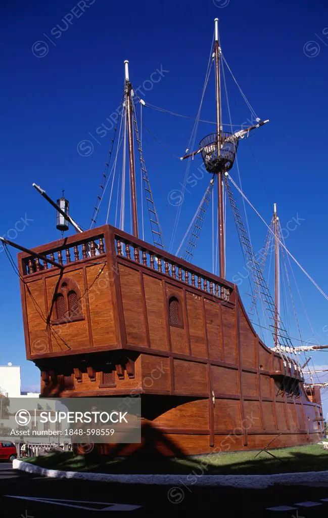 Columbus' ship Santa Mary in the Museo Navale maritime museum, Santa Cruz, La Palma, Canary Islands, Spain, Europe