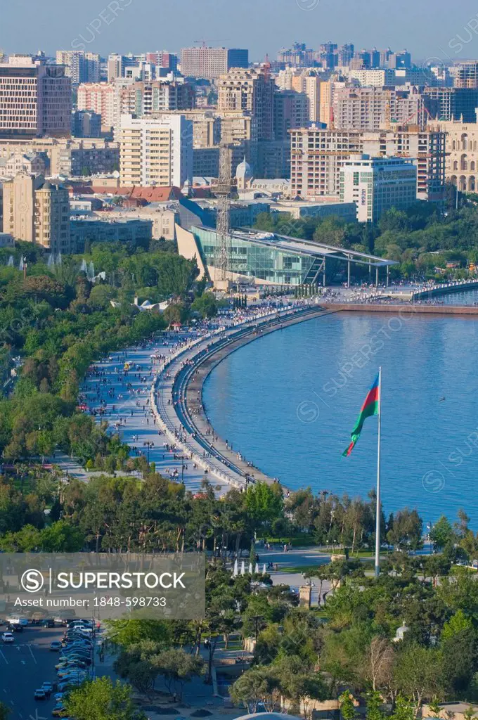 View of the coast of Baku, Baku Bay, Azerbaijan, Middle East