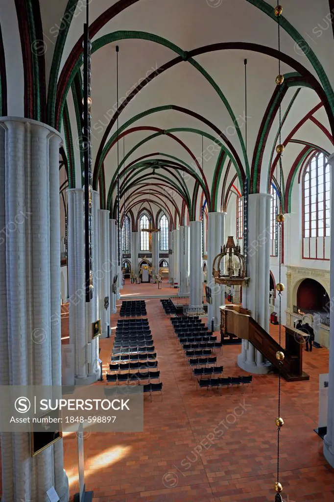Nave of the renovated Nikolaikirche church, Berlin, Germany, Europe