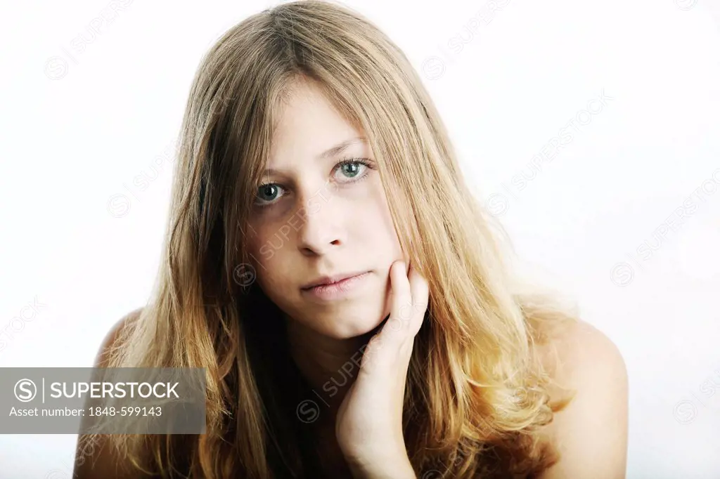 Young woman, pensive, portrait