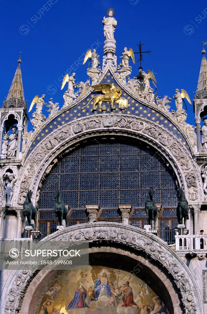 St Mark's basilica, detail, Venice, Italy, Europe