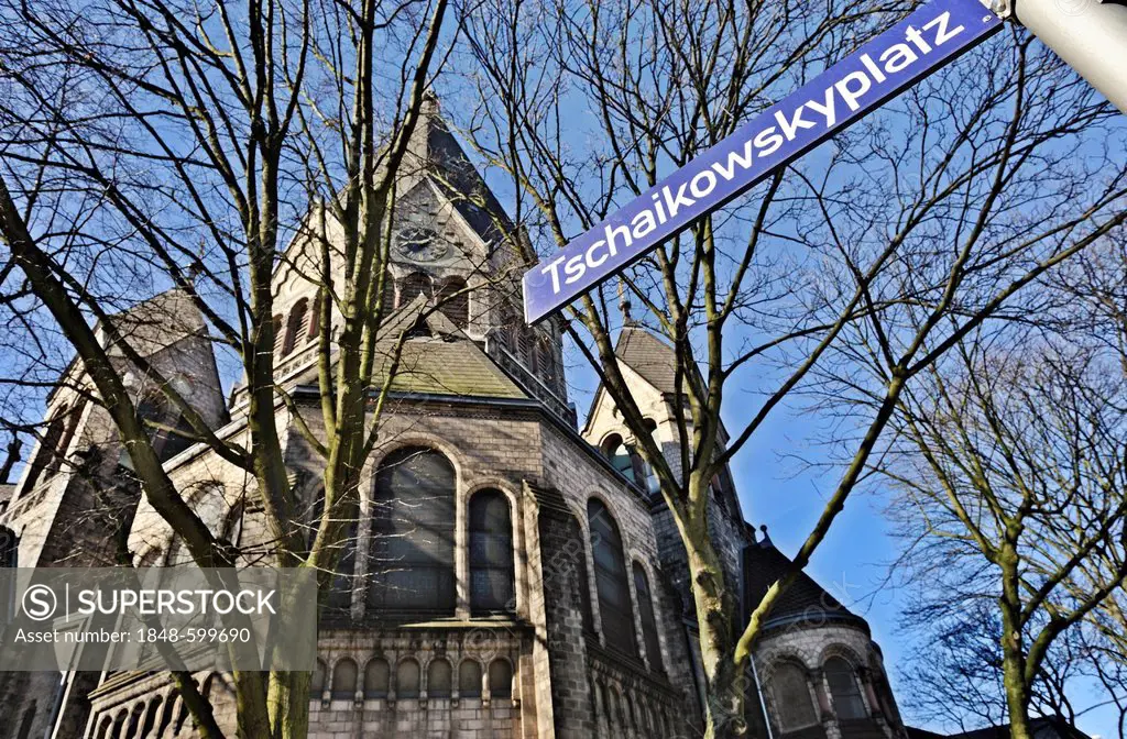 Gnadenkirche, Grace Church on Tschaikowskyplatz in St. Pauli, Hamburg, Germany, Europe