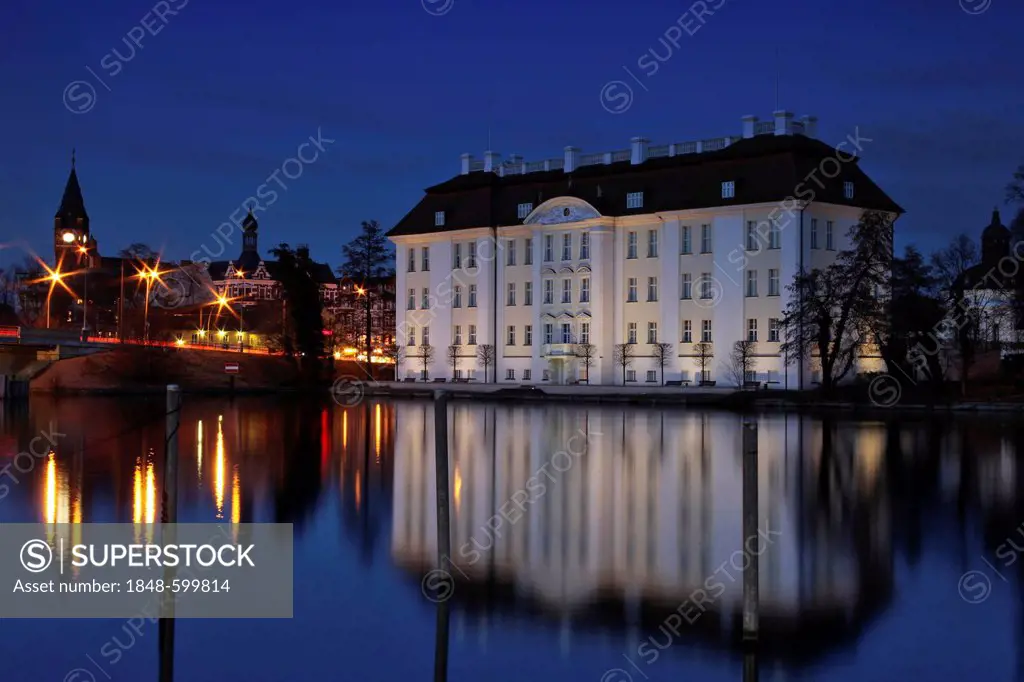 Schloss Koepenick Palace from the west bank of the Spree river, Museum of Decorative Arts, Berlin Koepenick, Berlin, Germany, Europe
