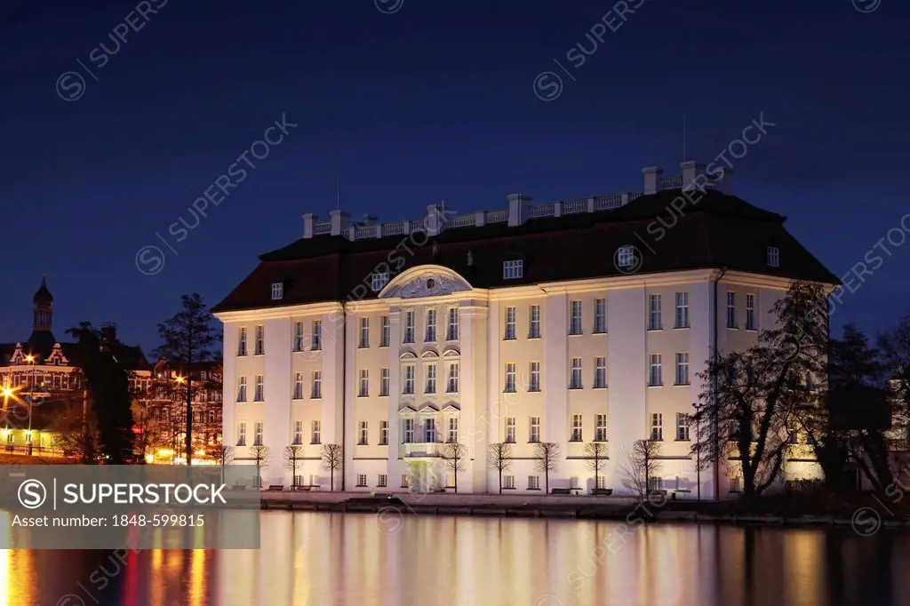 Schloss Koepenick Palace from the west bank of the Spree river, Museum of Decorative Arts, Berlin Koepenick, Berlin, Germany, Europe